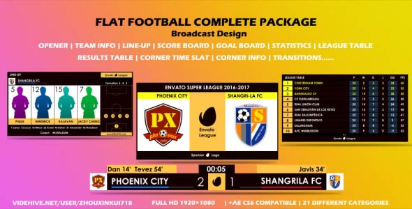 Flat Football Complete Package - Broadcast Design - Download Videohive 19767661