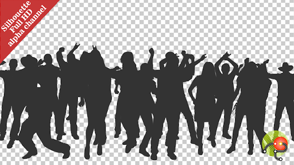 Crowd Of Dancing People In Silhouettes - Download Videohive 15597196