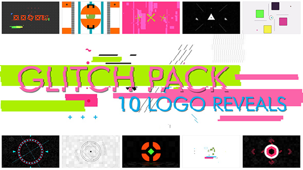 10 Glitch Shapes logos - Download Videohive 15688064