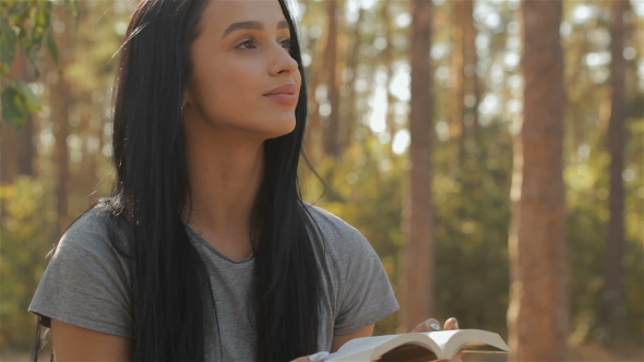 Female Hiker Reads Book At The Forest - Download Videohive 18268920