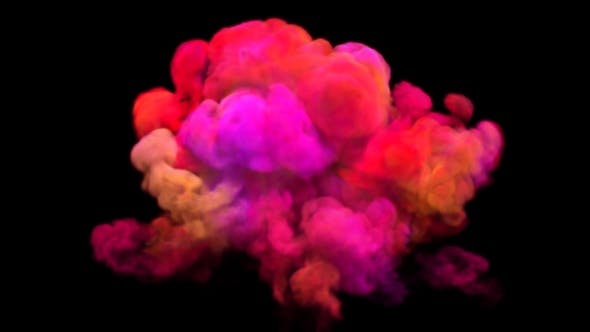 Explosión de humo de color en: video de stock (totalmente libre de