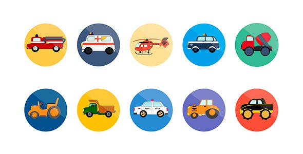 10 Animated Transport Icons - 8055981 Download Videohive