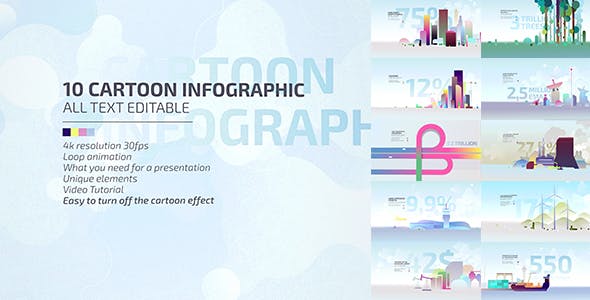 10 Cartoon Infographic / Economic Explainer Video Toolkit 4K / Business Presentation - Download Videohive 20671923