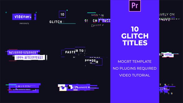 10 Glitch Titles Mogrt - Download Videohive 22735135
