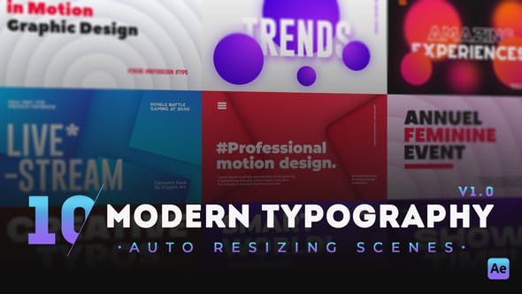 10 Modern Typography Scenes - Videohive Download 31632972