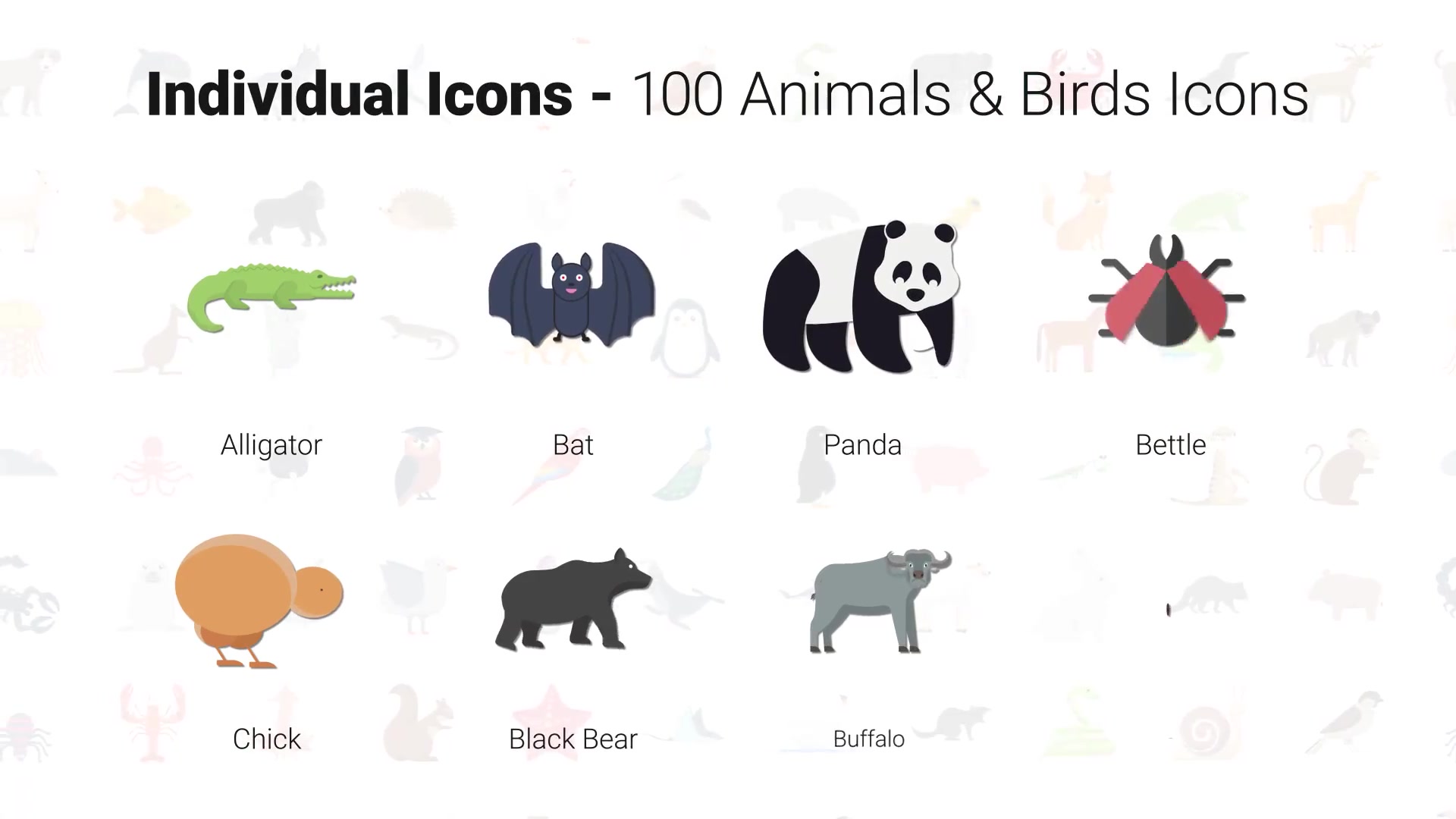 100 Animals & Birds Icons Videohive 29885627 After Effects Image 5