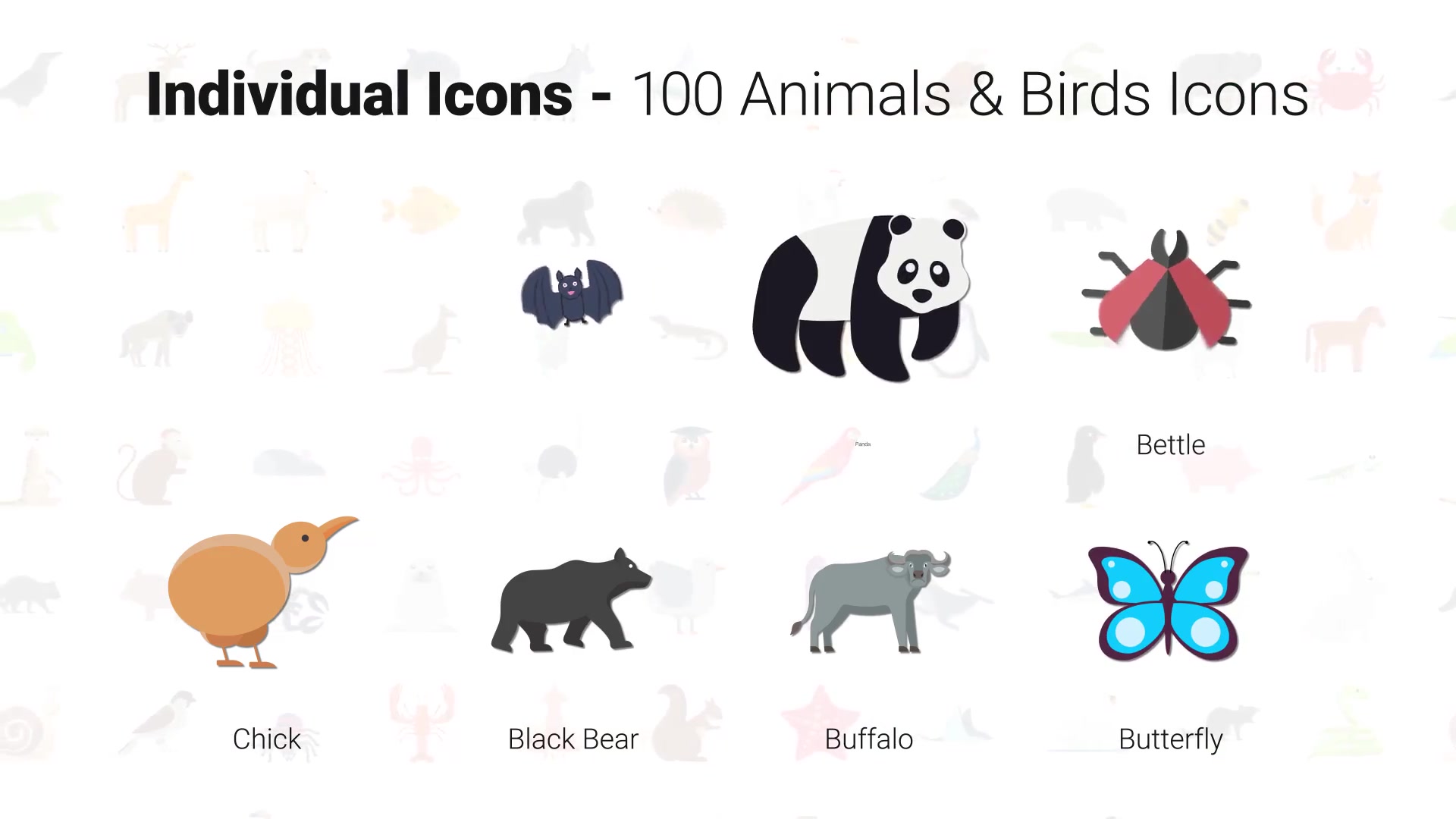 100 Animals & Birds Icons Videohive 29885627 After Effects Image 6