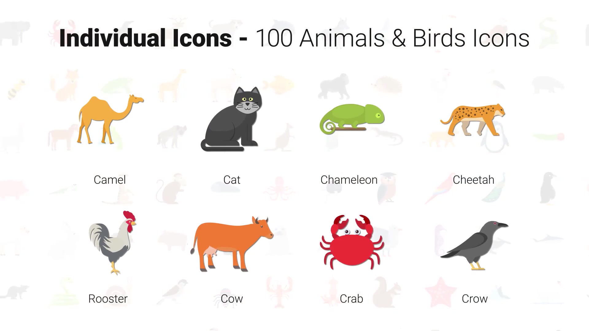 100 Animals & Birds Icons Videohive 29885627 After Effects Image 7