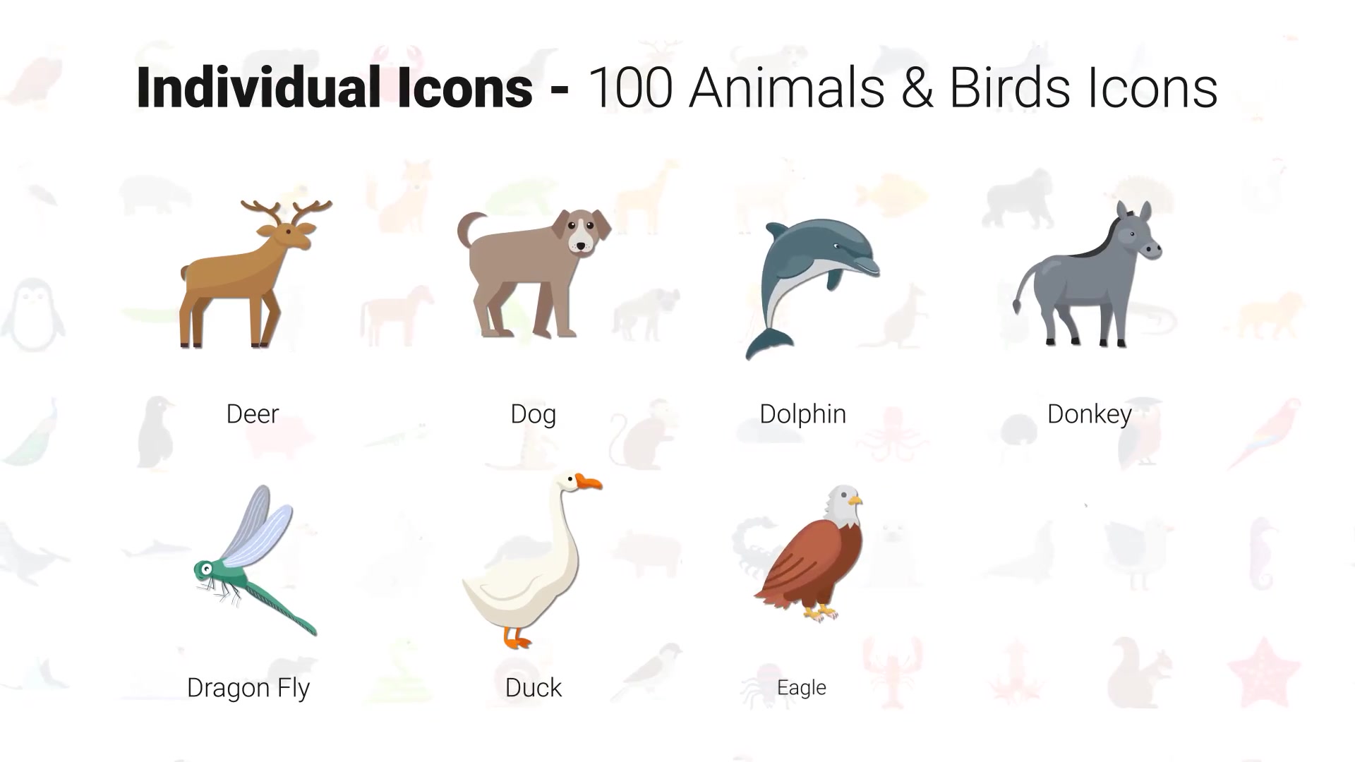 100 Animals & Birds Icons Videohive 29885627 After Effects Image 8