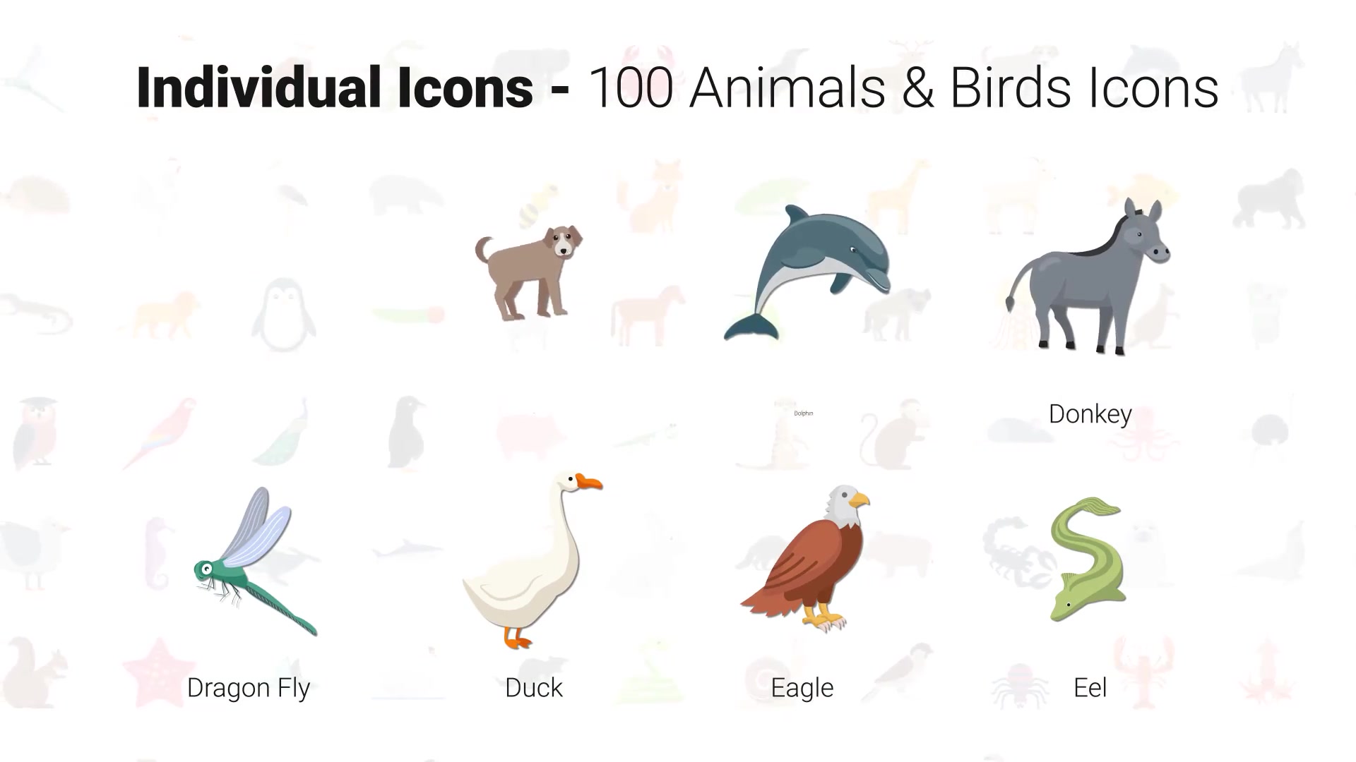 100 Animals & Birds Icons Videohive 29885627 After Effects Image 9