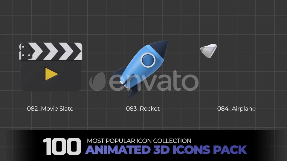 100 Animated 3D Icons Pack Videohive 24240318 Motion Graphics Image 11