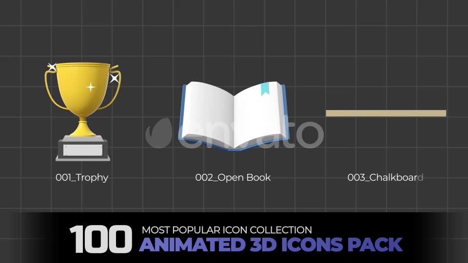 100 Animated 3D Icons Pack Videohive 24240318 Motion Graphics Image 2