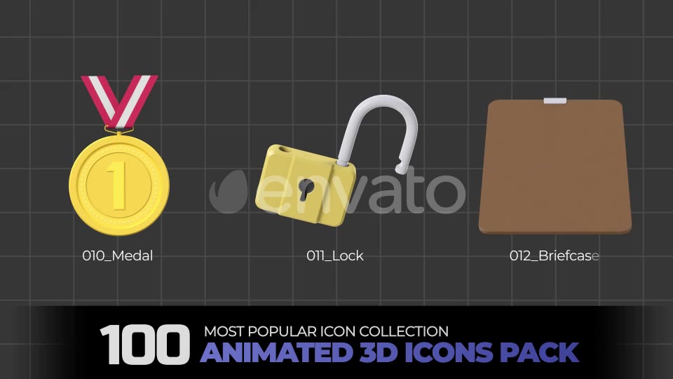 100 Animated 3D Icons Pack Videohive 24240318 Motion Graphics Image 3