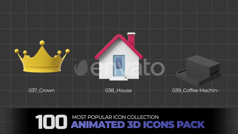 100 Animated 3D Icons Pack Videohive 24240318 Motion Graphics Image 6