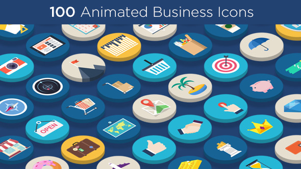 100 Animated Business Icons - Download Videohive 10707226