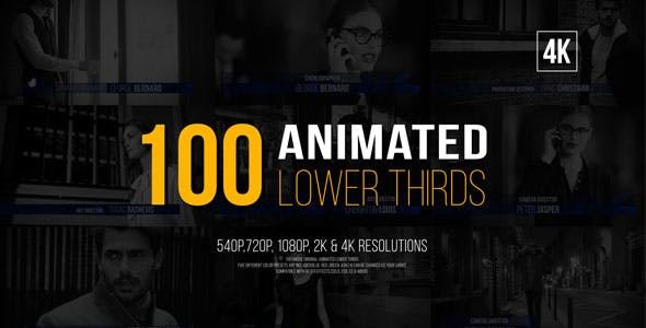 100 Animated Lower Thirds - Videohive Download 20477107