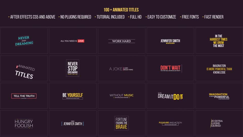 100+ Animated Titles - Download Videohive 15672271