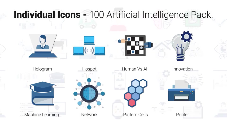 100 Artificial Intelligence Icons Videohive 26105034 After Effects Image 10