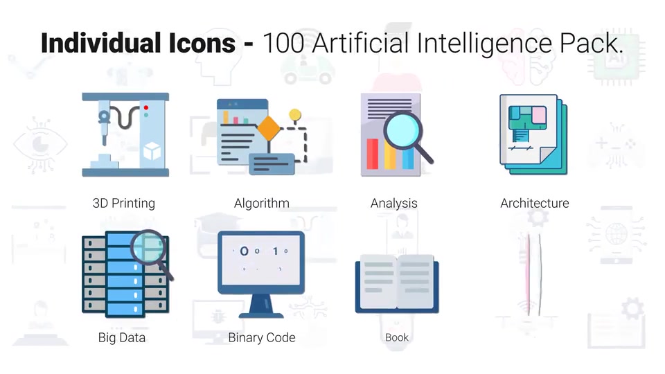 100 Artificial Intelligence Icons Videohive 26105034 After Effects Image 5