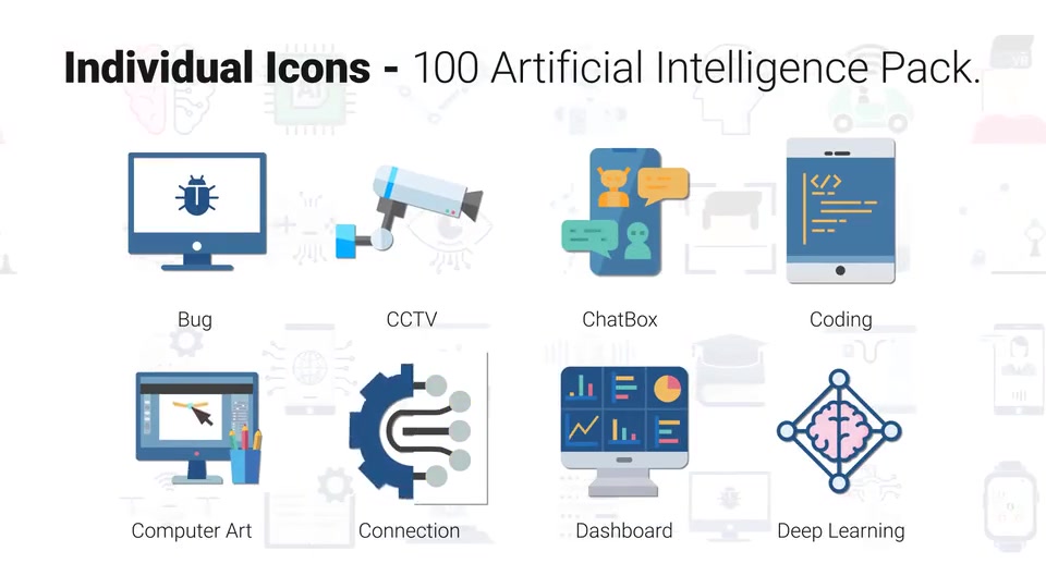 100 Artificial Intelligence Icons Videohive 26105034 After Effects Image 7