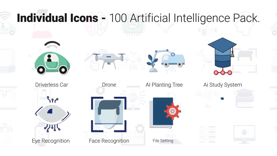100 Artificial Intelligence Icons Videohive 26105034 After Effects Image 8