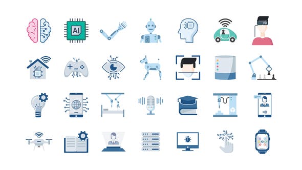 100 Artificial Intelligence Icons - Videohive 26105034 Download