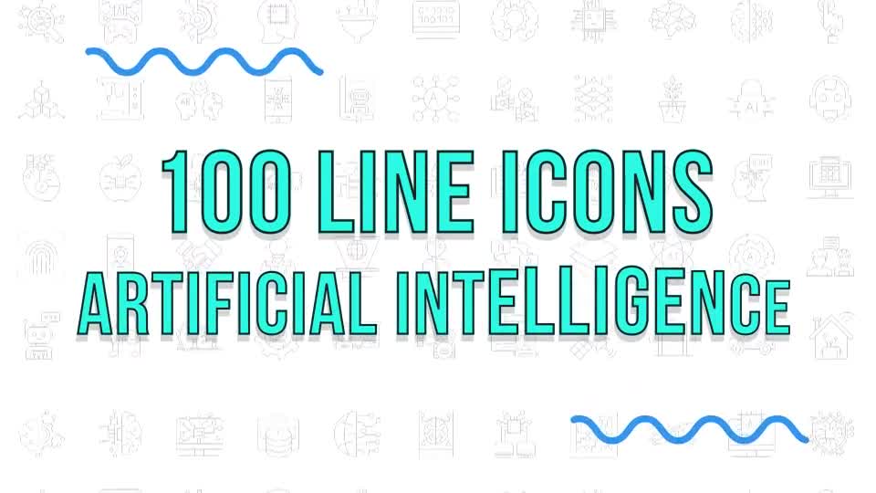 100 Artificial Intelligence Line Icons Videohive 38559452 After Effects Image 1