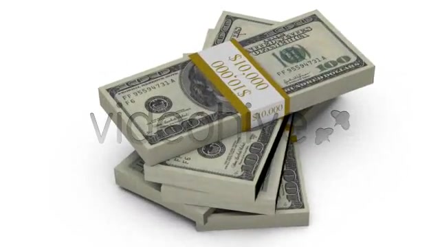 $100 Bills Fall into a Stack + ALPHA Channel Videohive 478679 Motion Graphics Image 2