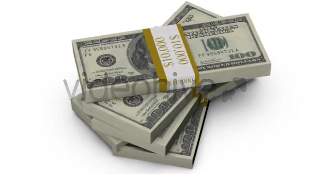 $100 Bills Fall into a Stack + ALPHA Channel Videohive 478679 Motion Graphics Image 4