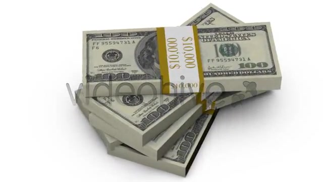 $100 Bills Fall into a Stack + ALPHA Channel Videohive 478679 Motion Graphics Image 5