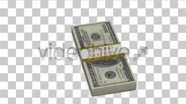 $100 Bills Fall into a Stack + ALPHA Channel Videohive 478679 Motion Graphics Image 6