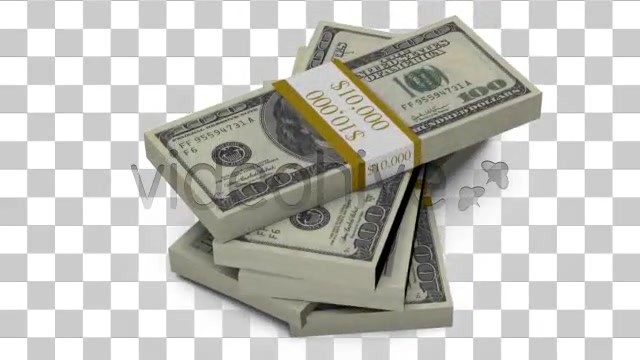 $100 Bills Fall into a Stack + ALPHA Channel Videohive 478679 Motion Graphics Image 7