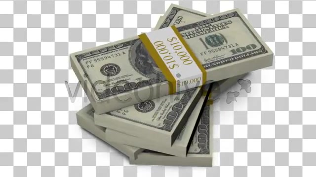 $100 Bills Fall into a Stack + ALPHA Channel Videohive 478679 Motion Graphics Image 8