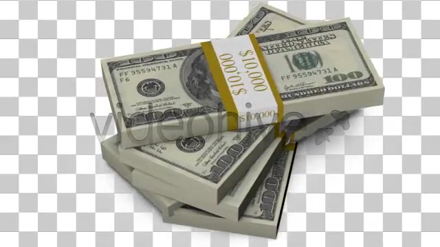 $100 Bills Fall into a Stack + ALPHA Channel Videohive 478679 Motion Graphics Image 9