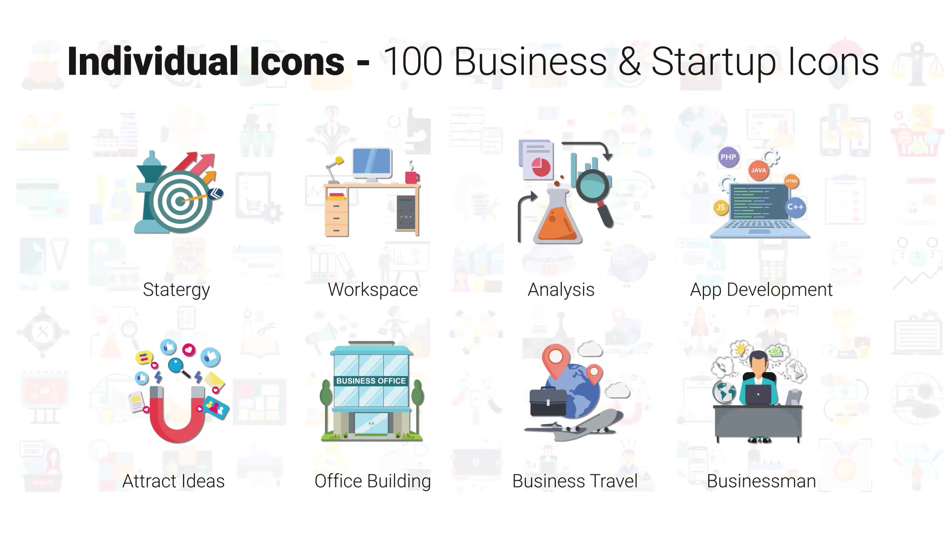 100 Business and Startup Icons Videohive 28281466 After Effects Image 10
