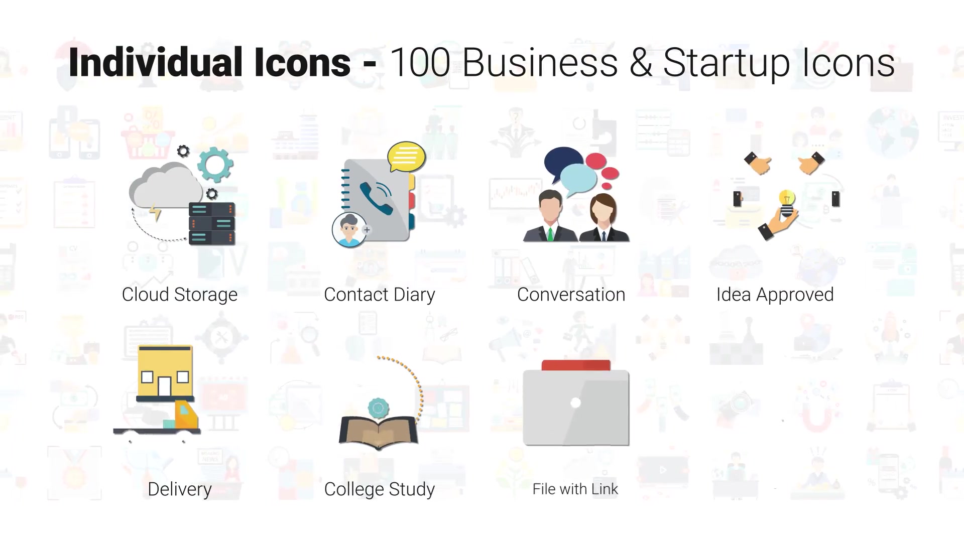 100 Business and Startup Icons Videohive 28281466 After Effects Image 11