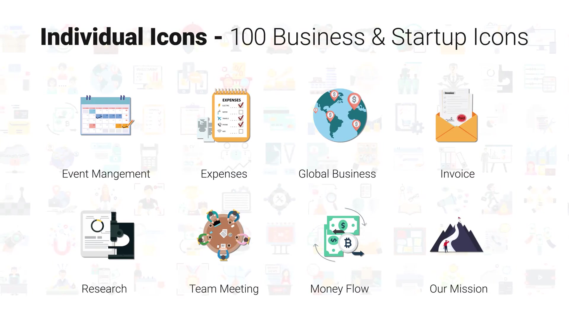 100 Business and Startup Icons Videohive 28281466 After Effects Image 7