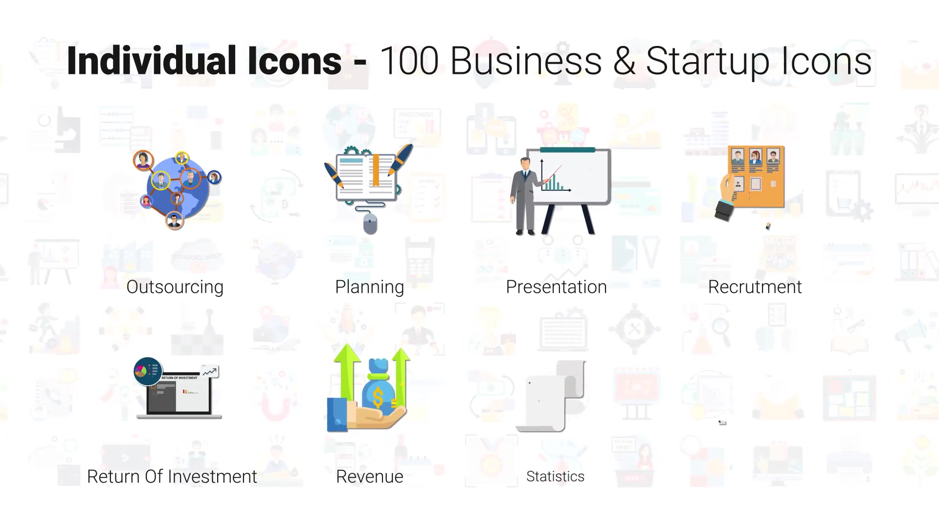100 Business and Startup Icons Videohive 28281466 After Effects Image 8