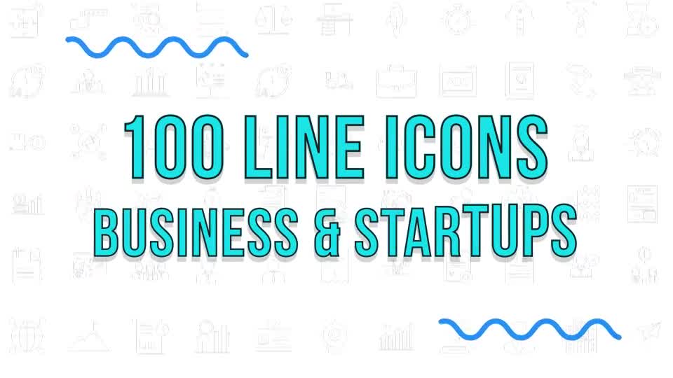 100 Business & Startup Line Icons Videohive 38660689 After Effects Image 1