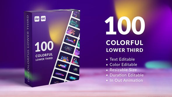 100 Colorful Lower Thirds | After Effects - Videohive 35584463 Download