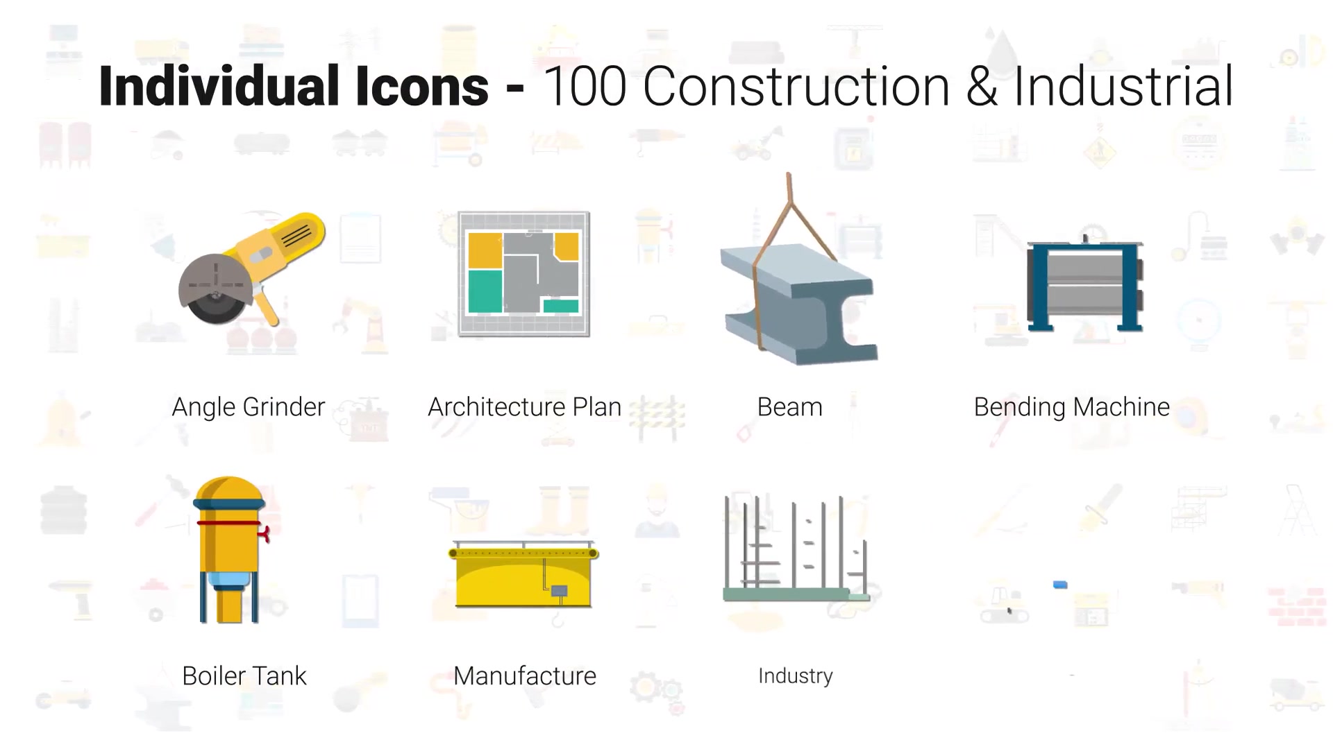 100 Construction & Industrial Icons Videohive 29150290 After Effects Image 5