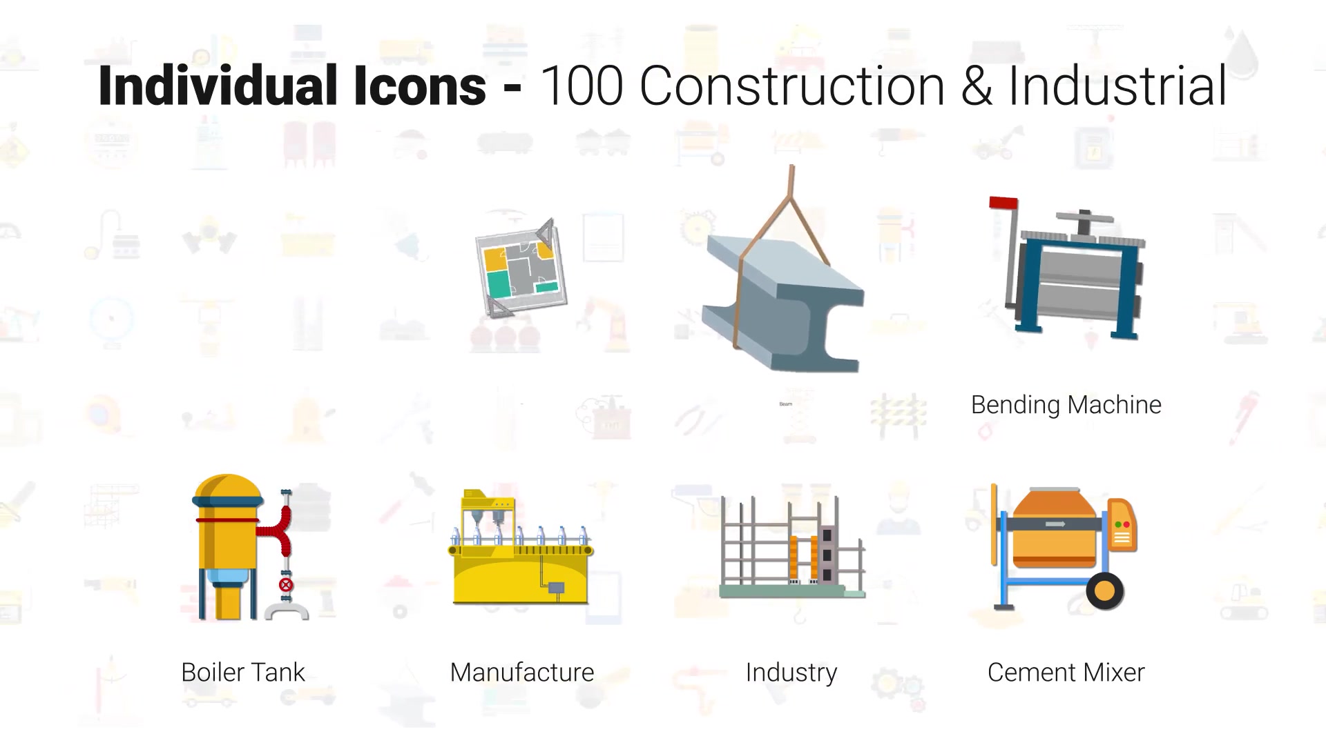 100 Construction & Industrial Icons Videohive 29150290 After Effects Image 6