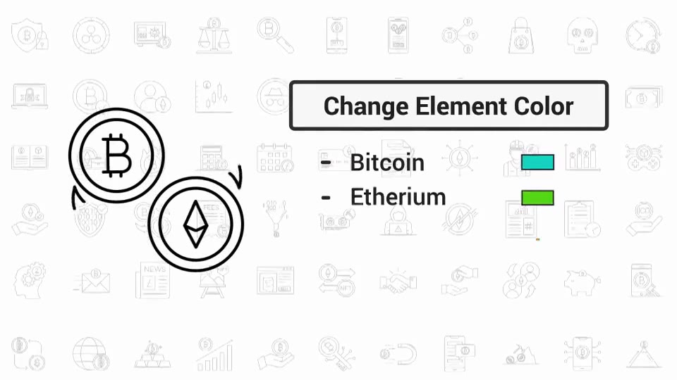 100 Crypto Currency Line Icons Videohive 38776469 After Effects Image 3