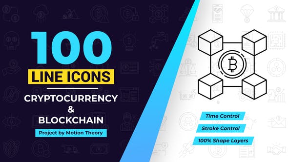 100 Crypto Currency Line Icons - Videohive 38776469 Download