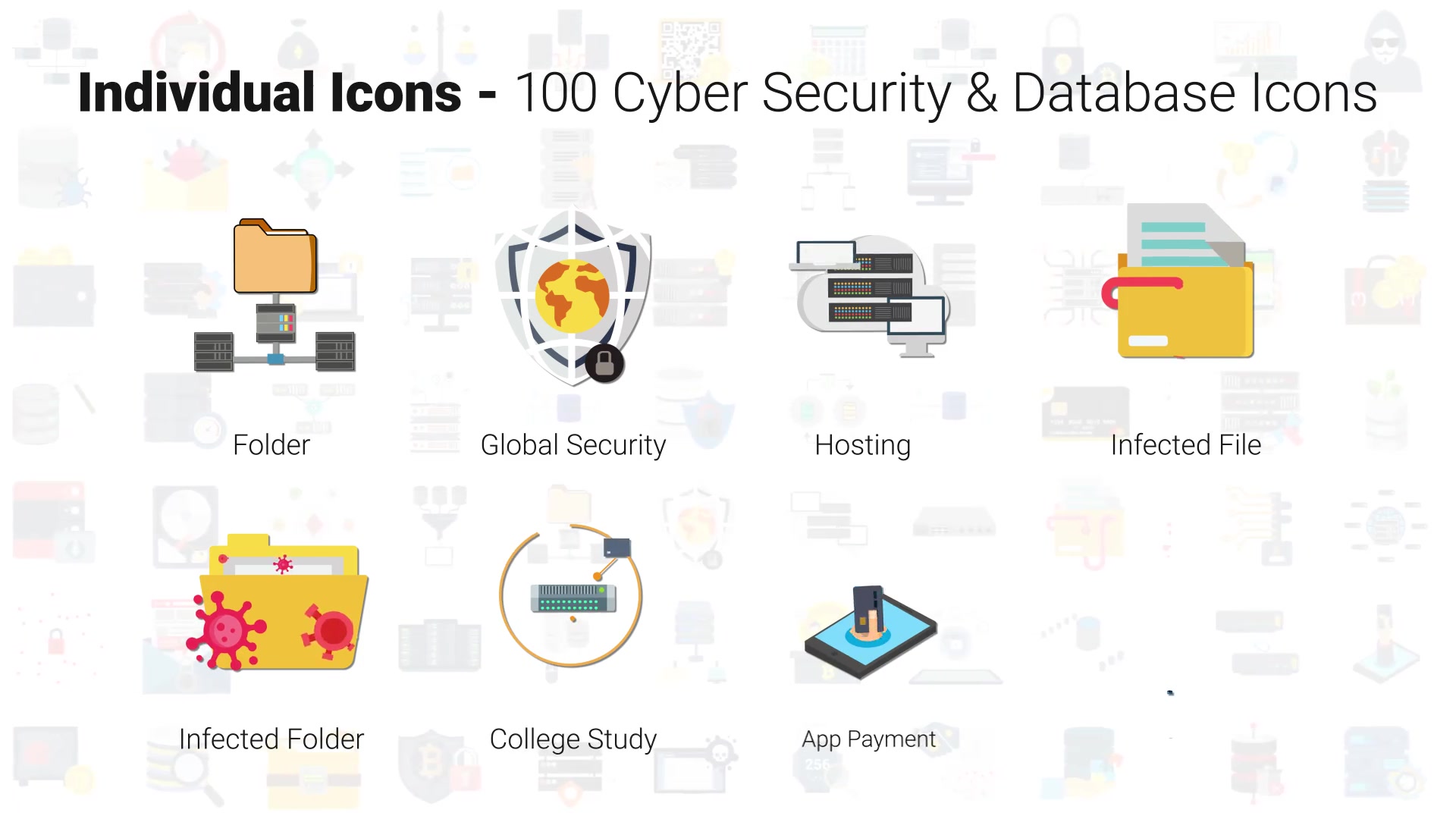 100 Cyber Security & Database Icons Videohive 29767048 After Effects Image 11