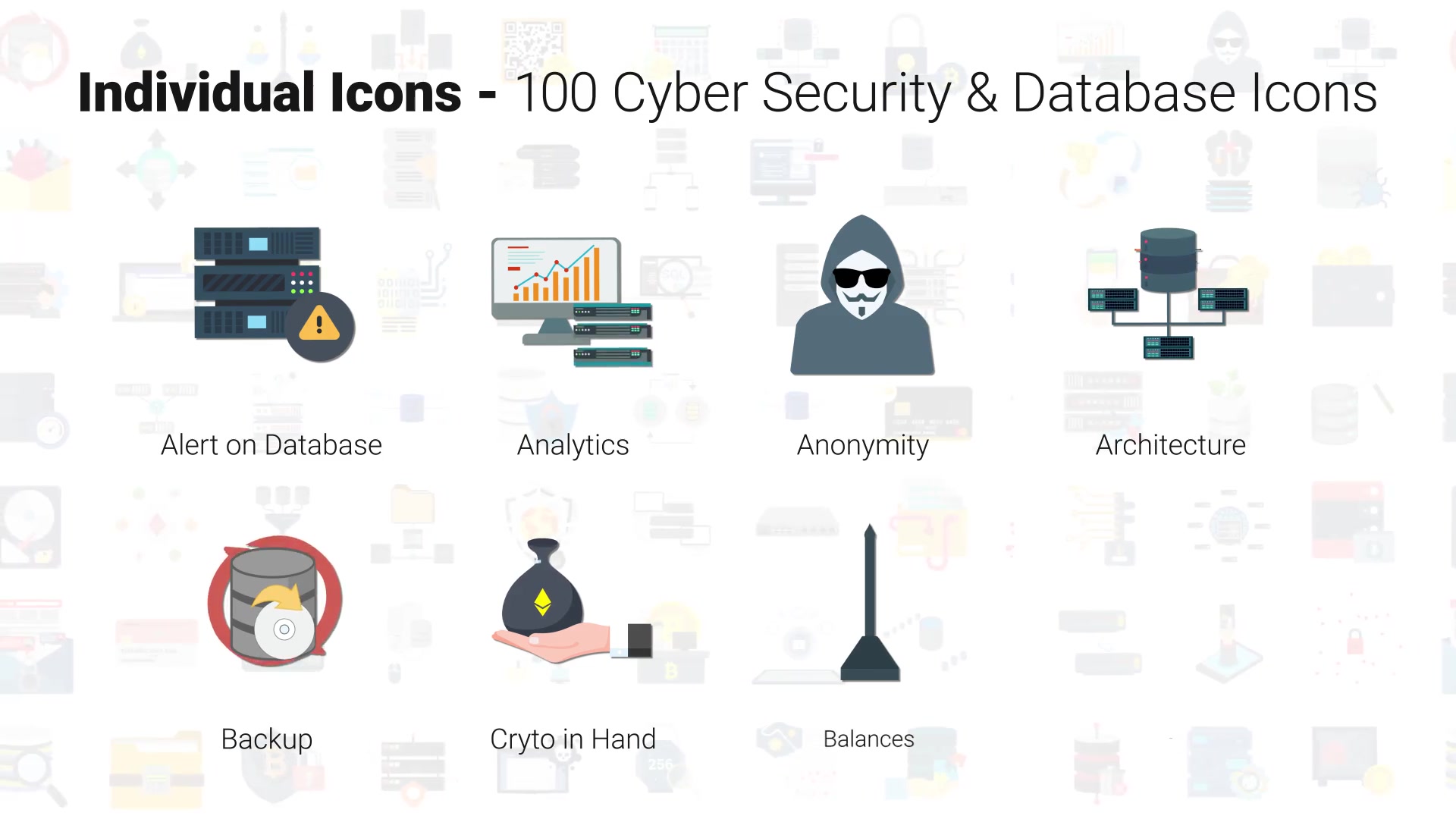 100 Cyber Security & Database Icons Videohive 29767048 After Effects Image 5