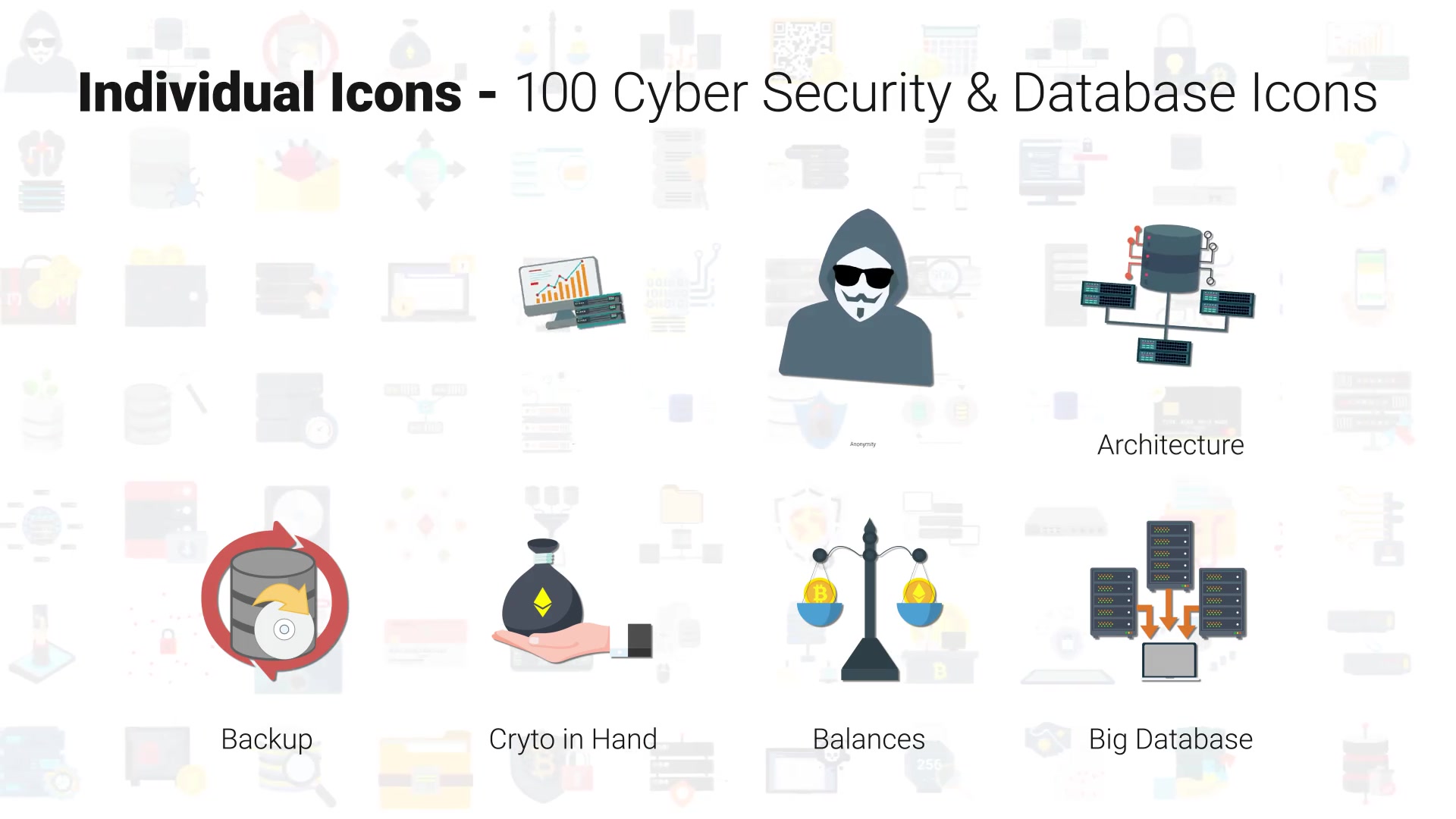 100 Cyber Security & Database Icons Videohive 29767048 After Effects Image 6