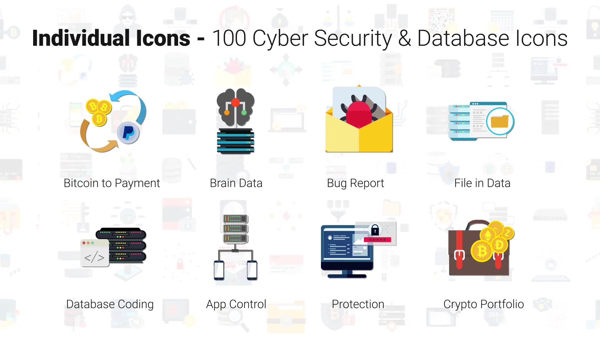 100 Cyber Security & Database Icons Videohive 29767048 After Effects Image 7