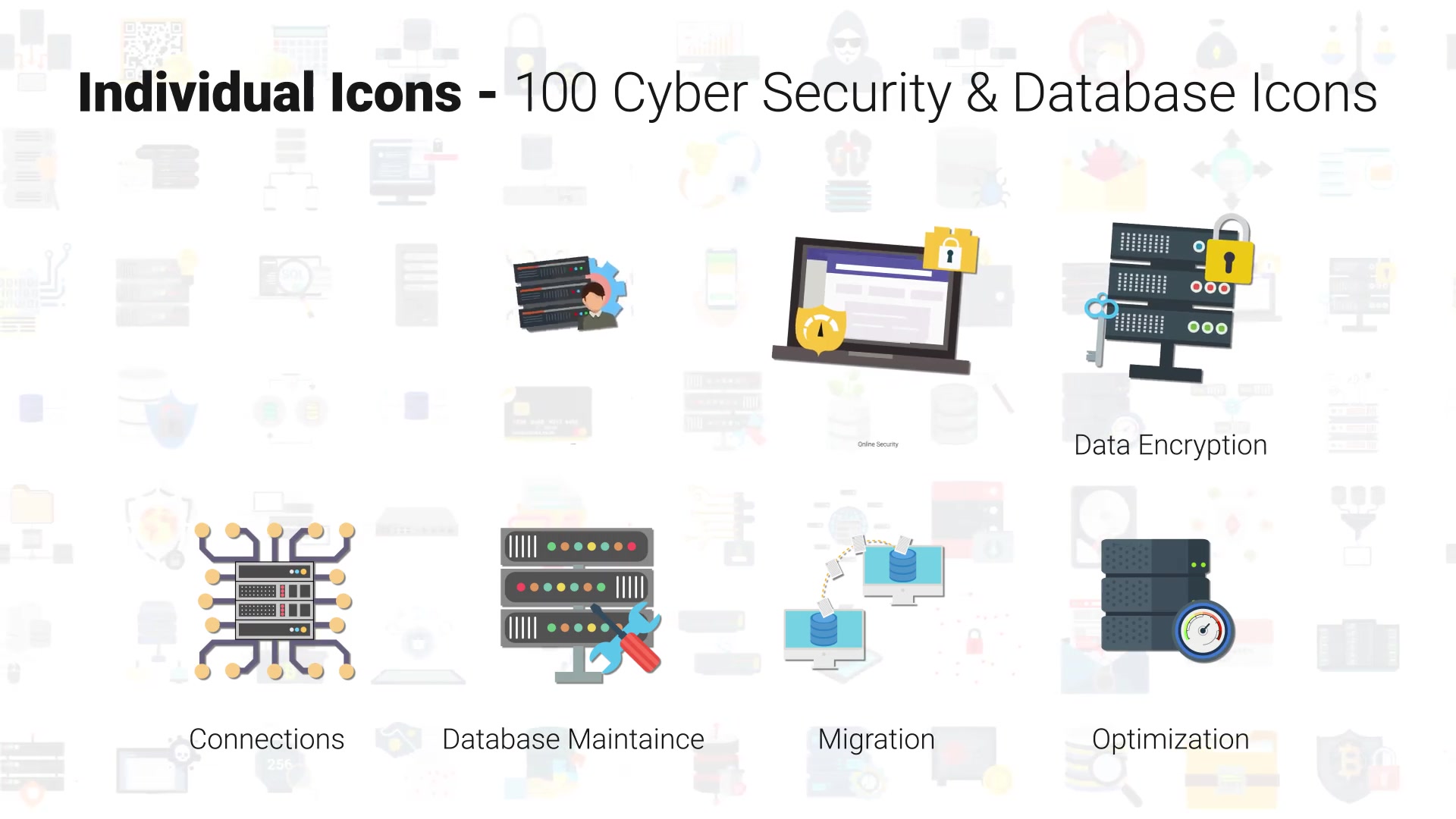 100 Cyber Security & Database Icons Videohive 29767048 After Effects Image 9