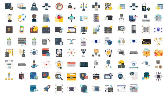 100 Cyber Security & Database Icons - Download Videohive 29767048